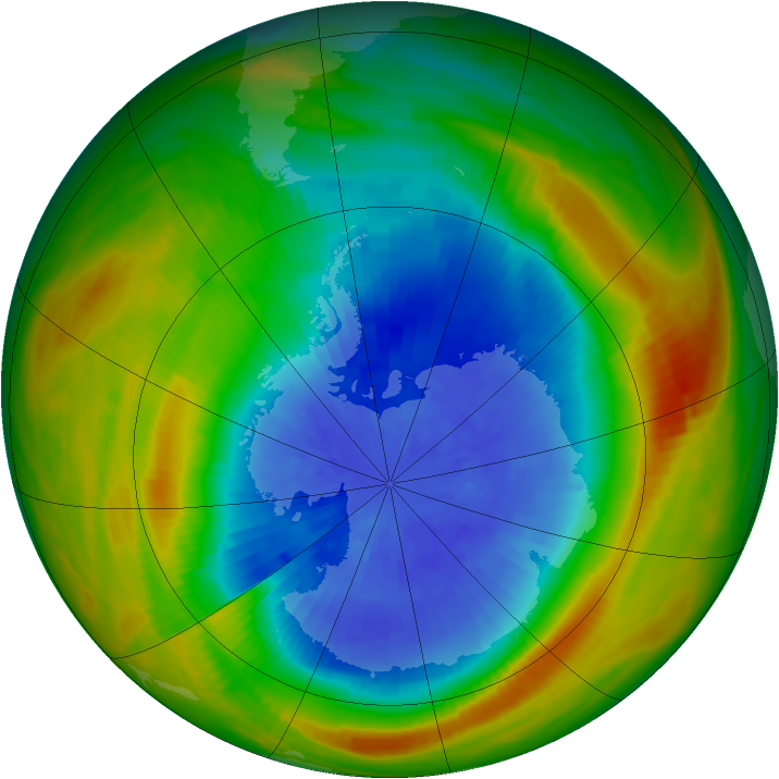 Antarctic ozone map for 28 September 1983